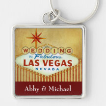 Épouser à Las Vegas fabuleux - rayures vintages Porte-clé