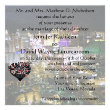 Épouser et réception de Las Vegas avec le coeur de Invitations Personnalisables