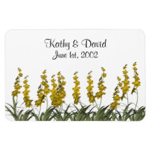 Épouser les fleurs jaunes magnets rectangulaire