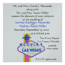 Épouser moderne de Las Vegas Invitations Personnalisées