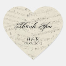 épouser vintage romantique de musicnotes vous reme autocollant