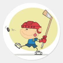 eps_Hockey-kid-2 Round Sticker