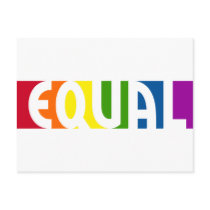 Equal Rainbow White Postcard