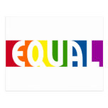 Equal Rainbow White Postcard