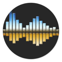 Equalizer - Blue/Gold Round Stickers