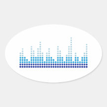 Equalizer music oval stickers
