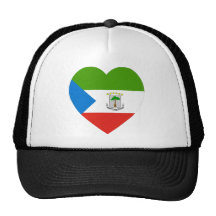 Equatorial Guinea Flag Heart Hat