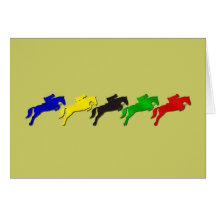 Equestrian dressage and show jumping horse card