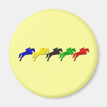 Equestrian dressage and show jumping horse fridge magnets
