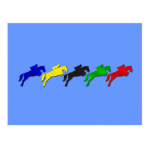 Equestrian dressage and show jumping horse postcard