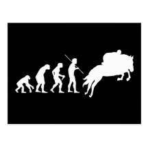 Equestrian Evolution from Man to Horseback Post Card