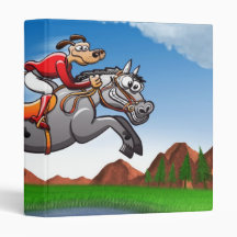 Equestrian Jumping Dog 3 Ring Binders