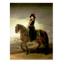 Equestrian portrait of Queen Maria Luisa postcards