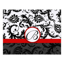 Équilibre rouge de damassé Carte-Noire de RSVP - m Cartons D'invitation