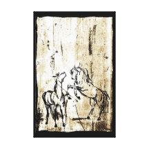 Equine Art Rearing Horses Canvas Print