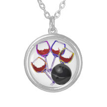 Équipe de bowling - vin - pendentif