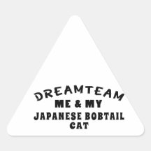 Équipe rêveuse moi et mon chat japonais de queue é adhésifs