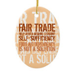 Équitablement Trade slogan on Christmas ornement ornements