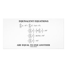 Equivalent Equations Are Equal To One Another Picture Card