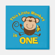 Ęr aimant de garçon d'anniversaire de petit singe