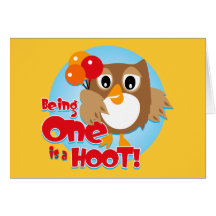 Ęr anniversaire de hibou carte de vœux