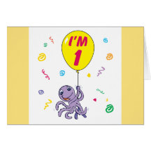 Ęr anniversaire de poulpe cartes de vœux