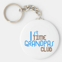 ęr Club de grand-papas de temps (bleu) Porte-clefs