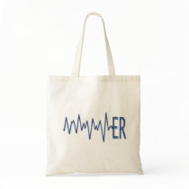 ER EKG tote bag
