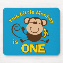 Ęr garçon Mousepad d'anniversaire de petit singe Tapis De Souris