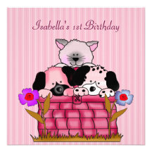 ęr Invitation de chiens de chats de fête d'anniver