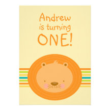 ęr Invitation de partie de lion de bébé d'annivers