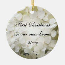 Ęr Noël d'hortensia blanc en nouvel ornement à la 
