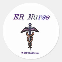 ER Nurse Caduceus Round Sticker