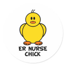 ER Nurse Chick Round Sticker