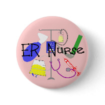 ER Nurse Medical Equipment Design Pinback Buttons