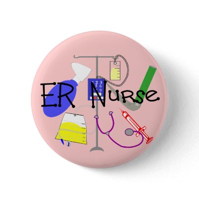 ER Nurse Medical Equipment Design Pinback Buttons by gailg1957