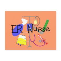 ER Nurse Medical Equipment Design Postcards