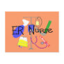 ER Nurse Medical Equipment Design Postcards