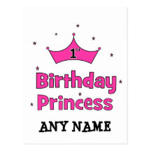 ęr Princesse d'anniversaire !  avec la couronne ro Carte Postale