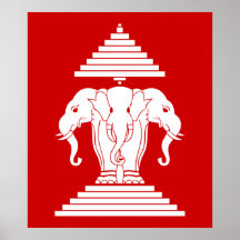 Erawan Lao / Laos Flag Print
