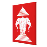 Erawan trois a dirigé le Laotien d'éléphant/drapea Impression Sur Toile