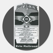 Erie Railroad Suburban TimeTables Cover 1958 Round Stickers
