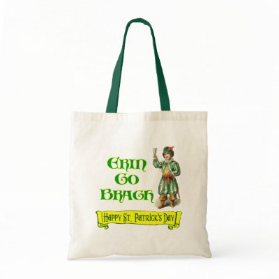 Erin Go Braugh Happy St. Patrick's Day Saying Bags by AngelCityArt