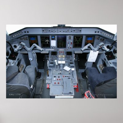 ERJ 175 Cockpit Poster by wingsinmotion