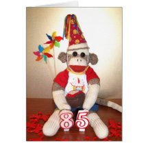 Ernie the Sock Monkey 85th Birthday Card
