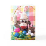 Ernie the Sock Monkey Easter Basket Card