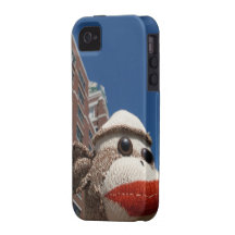 Ernie the Sock Monkey in the City iPhone 4 Case