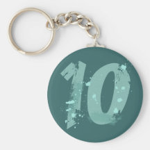 ERODED AND PAINT SPLATTER NUMBER KEY CHAINS