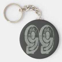 Eroded Number 99 Keychain