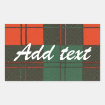 Erskine Scottish Tartan Rectangle Stickers